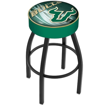Holland Bar Stool Co 25" 4" South Florida Cushion Seat, Blk Wrinkle Base Swivel Bar Stool L8B125SouFla-D2